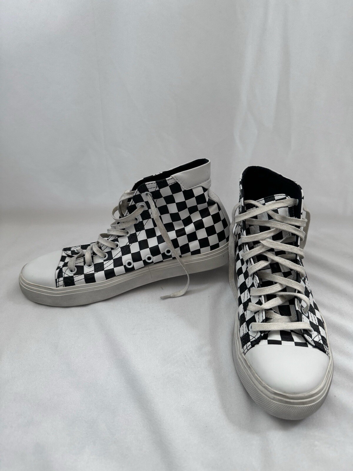 Sneakers alte Saint Laurent donna Bedford check pelle stringate taglia 39 5