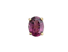 14Kt Yellow Gold Natural 8x6 Oval Rhodolite Garnet Gemstone Gem Stone Tie Tack