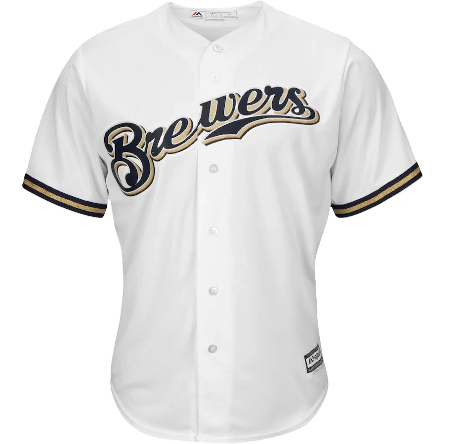 milwaukee brewers majestic official cool base jersey white