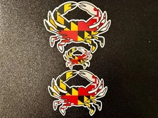 Maryland Flag Blue Crab Weatherproof Vinyl Sticker- 4 Size Options