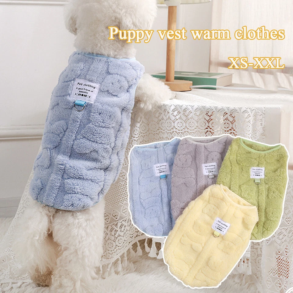 Small Pet Dog Warm Fleece Vest Clothes Coat Puppy Plush Shirt Sweater Apparel⇓ - Image 2 of 4