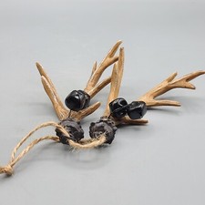 Deer Antler Lodge Christmas Tree Holiday Hanging Ornament With Bells