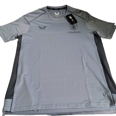 Castore Aston Villa Travel T-Shirt Gray Men's XL New with Tags See Description!