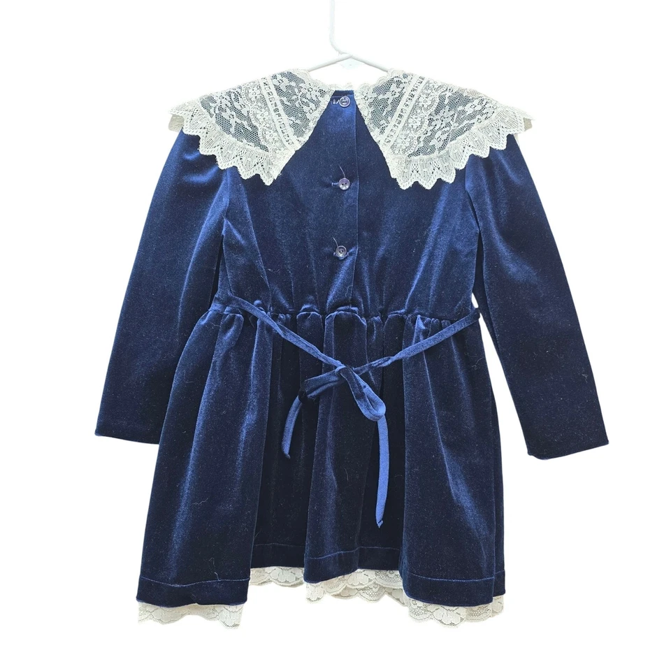 De Colección Vestido Cuddle Adolescente Niña 6 Terciopelo Encaje Manga Larga Coqueta Casa de Campo Navidad Foto 2 de 4