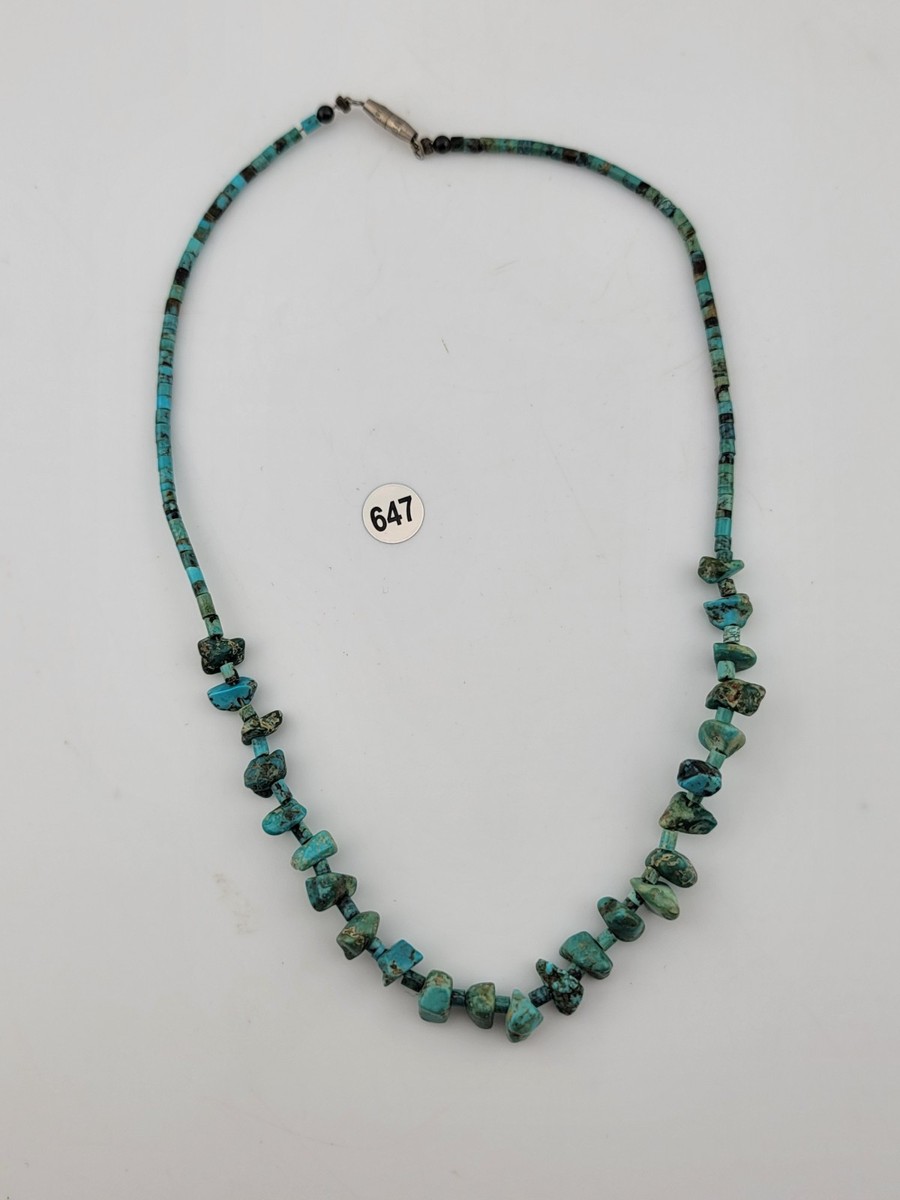 VINTAGE Gorgeous all natural chunks of Turquoise Nuggets Necklace
