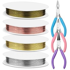 7 Pcs Jewelry Pliers and Jewelry Beading Wire Tools Set Includes Needle Nose ...