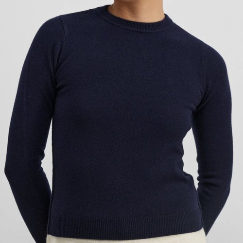 Extreme Cashmere Women "Kid Nr 98" Sweater navy petit crewneck o/s NEW