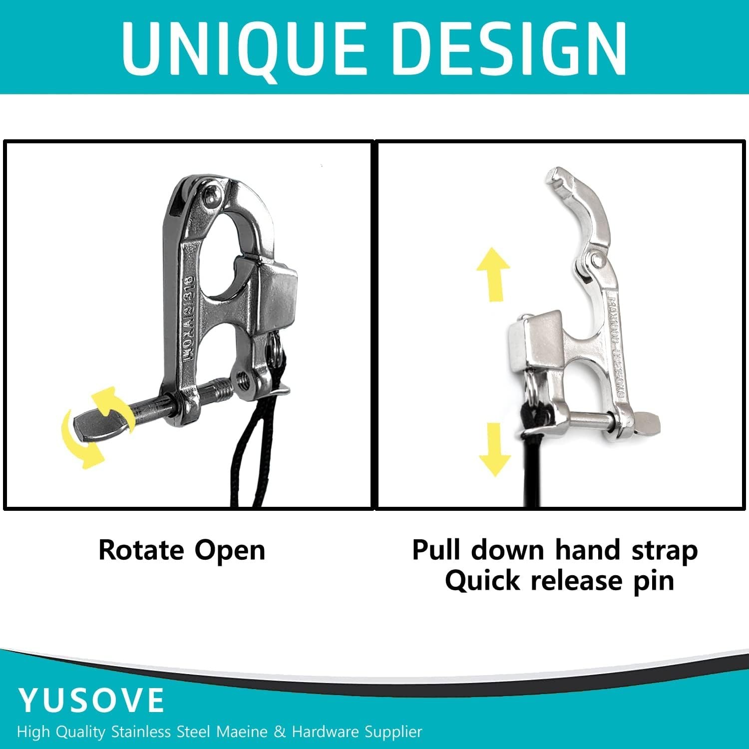 Quick Release Snap Shackle Boat Marine 316 Stainless Steel Eye Snap Shacklehi... - Thumbnail 3