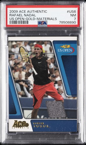 2009 ACE AUTHENTIC GAME,SET,MATCH INAUGURAL US OPEN #US6 RAFAEL NADAL 7/25 PSA 7