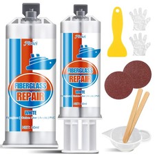 Fiberglass Repair Kit, 100ml White Gel Coat Repair Kit for Boats, Marine Fibe...