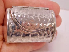Antique Vintage Purse Hand Bag Shaped Silver Pill Box