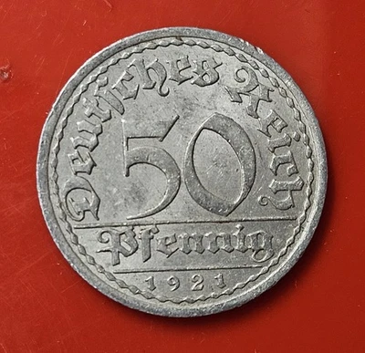 ### Weimarer Republik 50 Pfennig 1921 A ##.#M6 - Bild 1 von 2