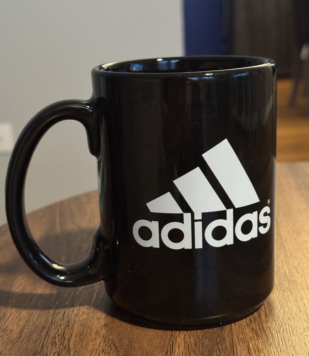 Adidas Logo Black Coffee Mug Tea Cup Sports Fans Merchandise Drinkware Promo
