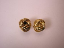 SINGLES 2 7/16" Knots Gold Tone Vintage Formal Tuxedo Shirt Stud f17