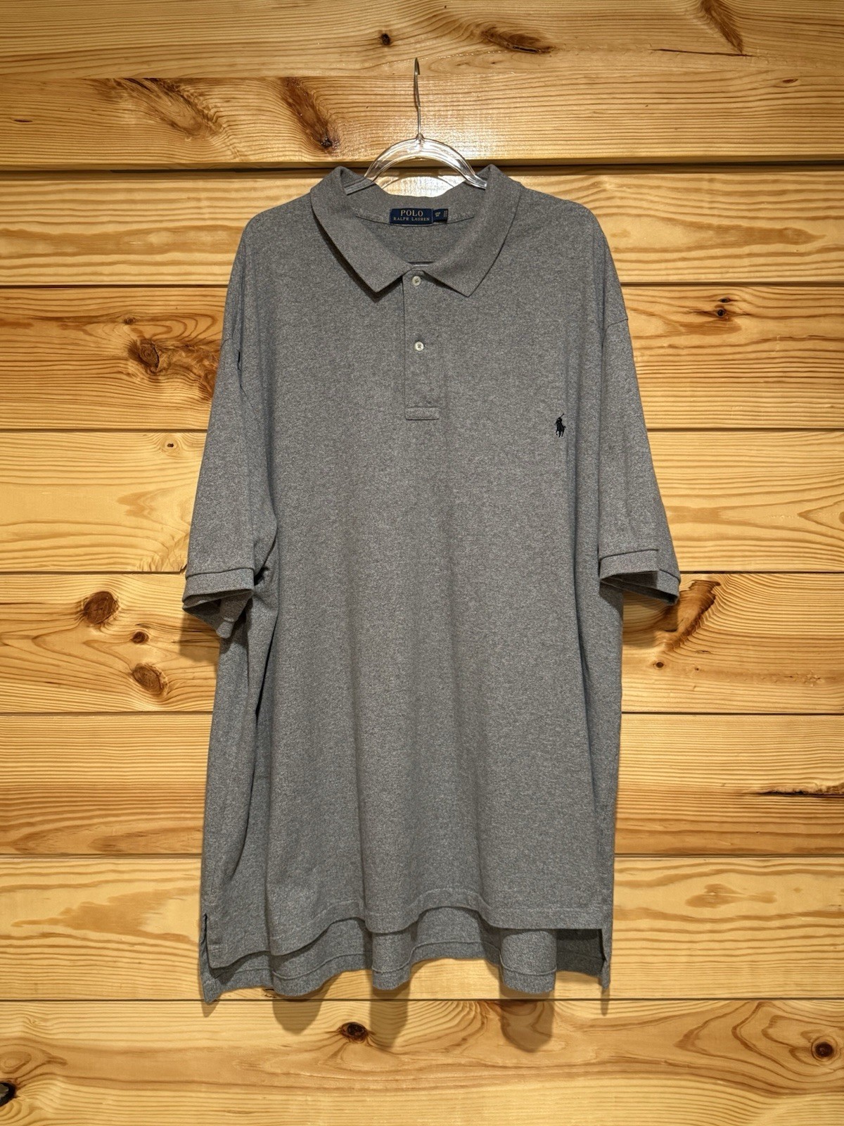 Vtg Polo Ralph Lauren Shirt Men 4XB Gray Striped Preppy Pony 100% Cotton Casual