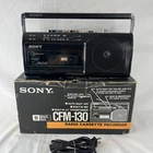 Sony CFM-130 AM/FM Radio Cassette AC/Batt Tested Works W/Box