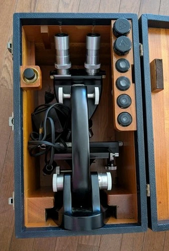 Vintage Bausch & Lomb  Microscope With Extras In Original Case