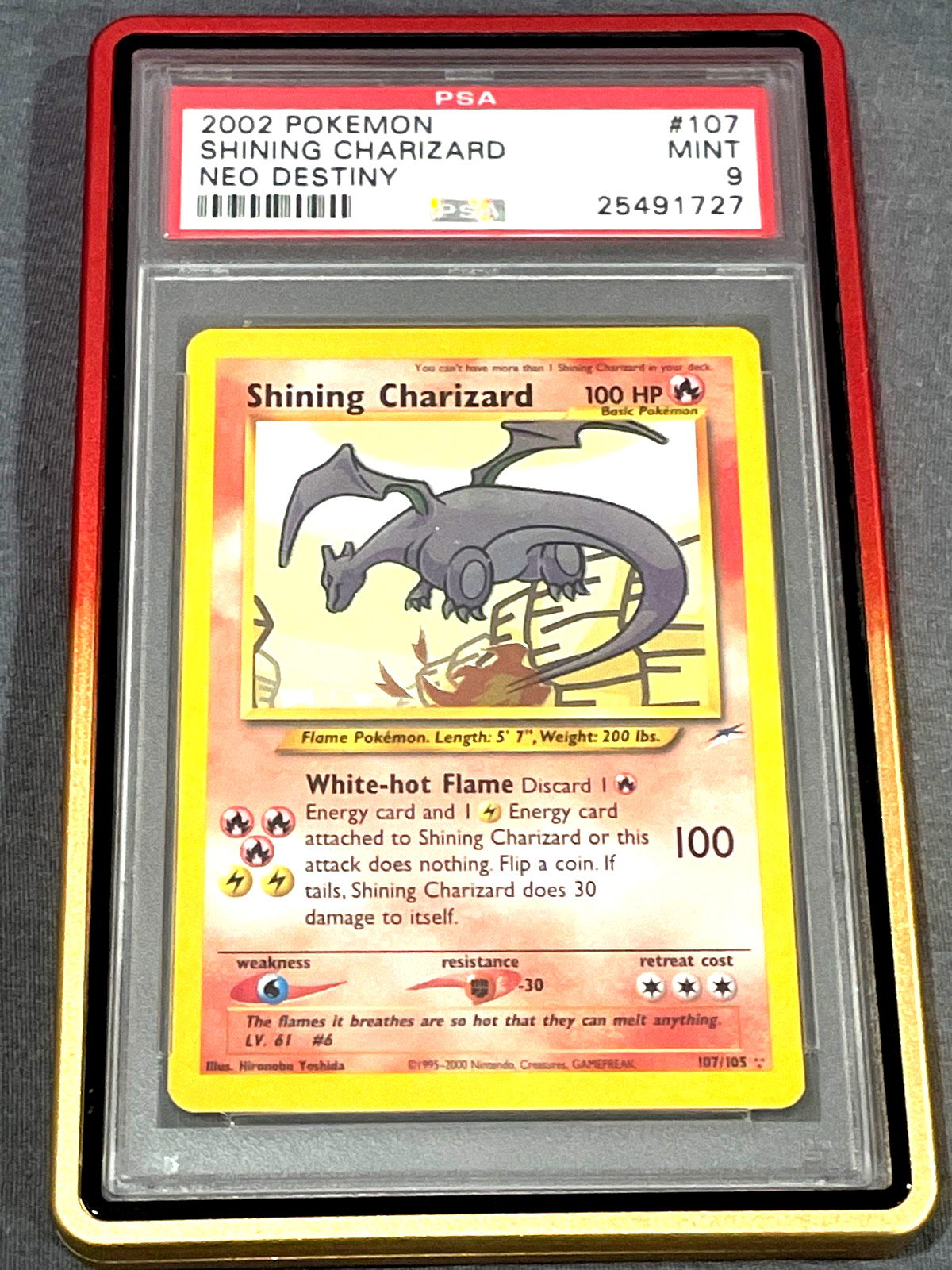 Vintage GrAiL 1995-2000 2002 POKEMON NEO DESTINY #107 SHINING CHARIZARD PSA 9