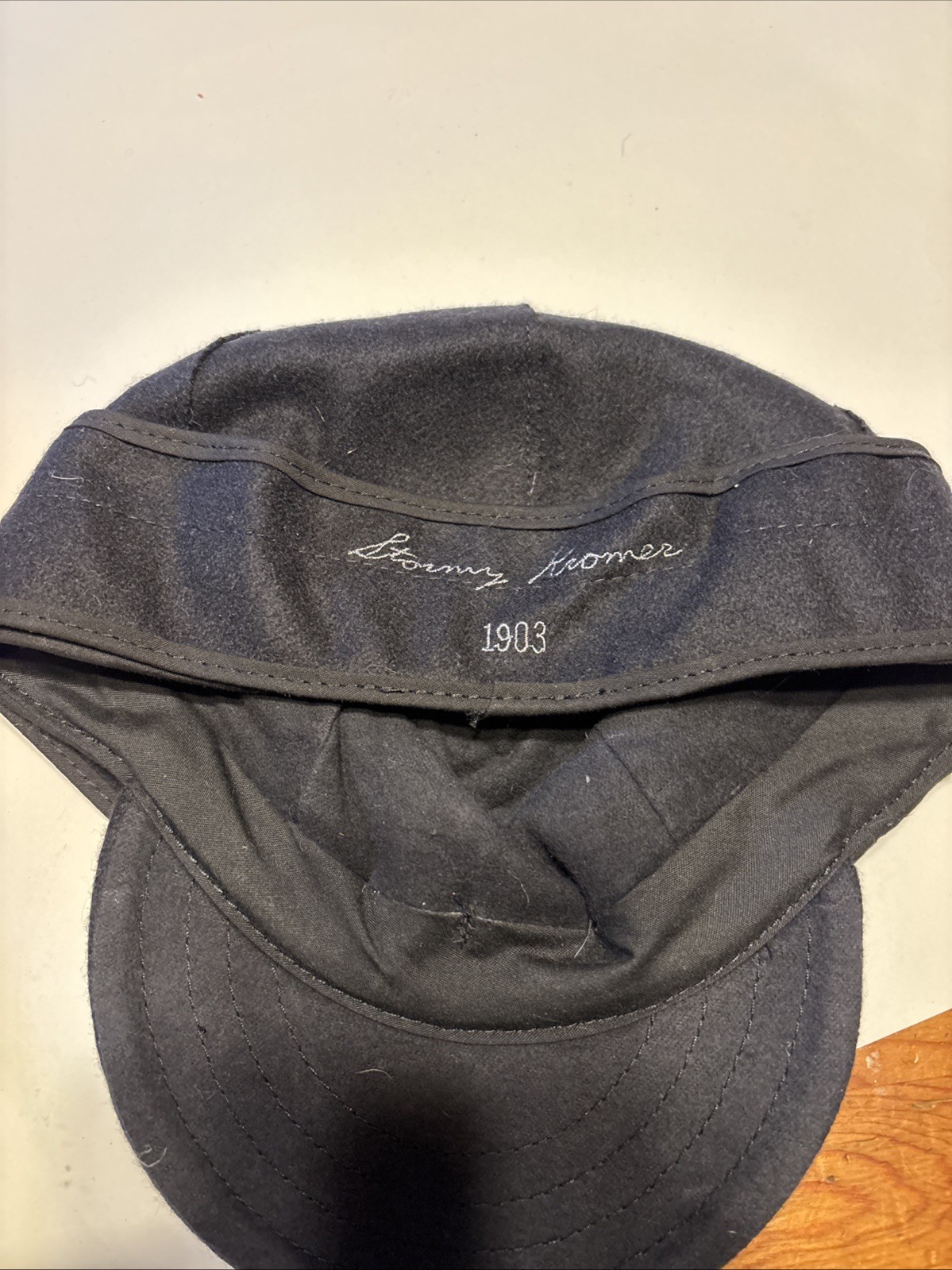 Vintage Men's Stormy Kromer 1903 Black Wool Blend Hat Size 7 1/2/Made In USA