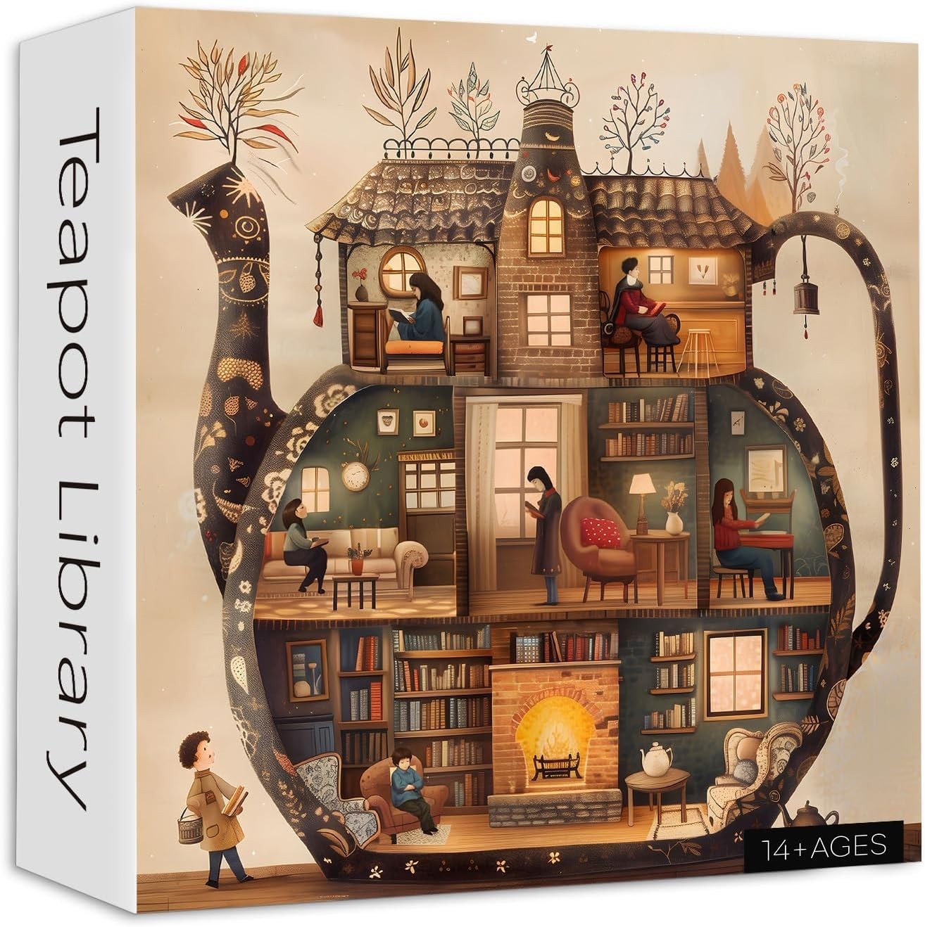 23.85" Teapot Library Jigsaw Puzzles for Adults 1000 PCS Gift for Friends Family