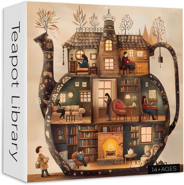 23.85" Teapot Library Jigsaw Puzzles for Adults 1000 PCS Gift for Friends Family