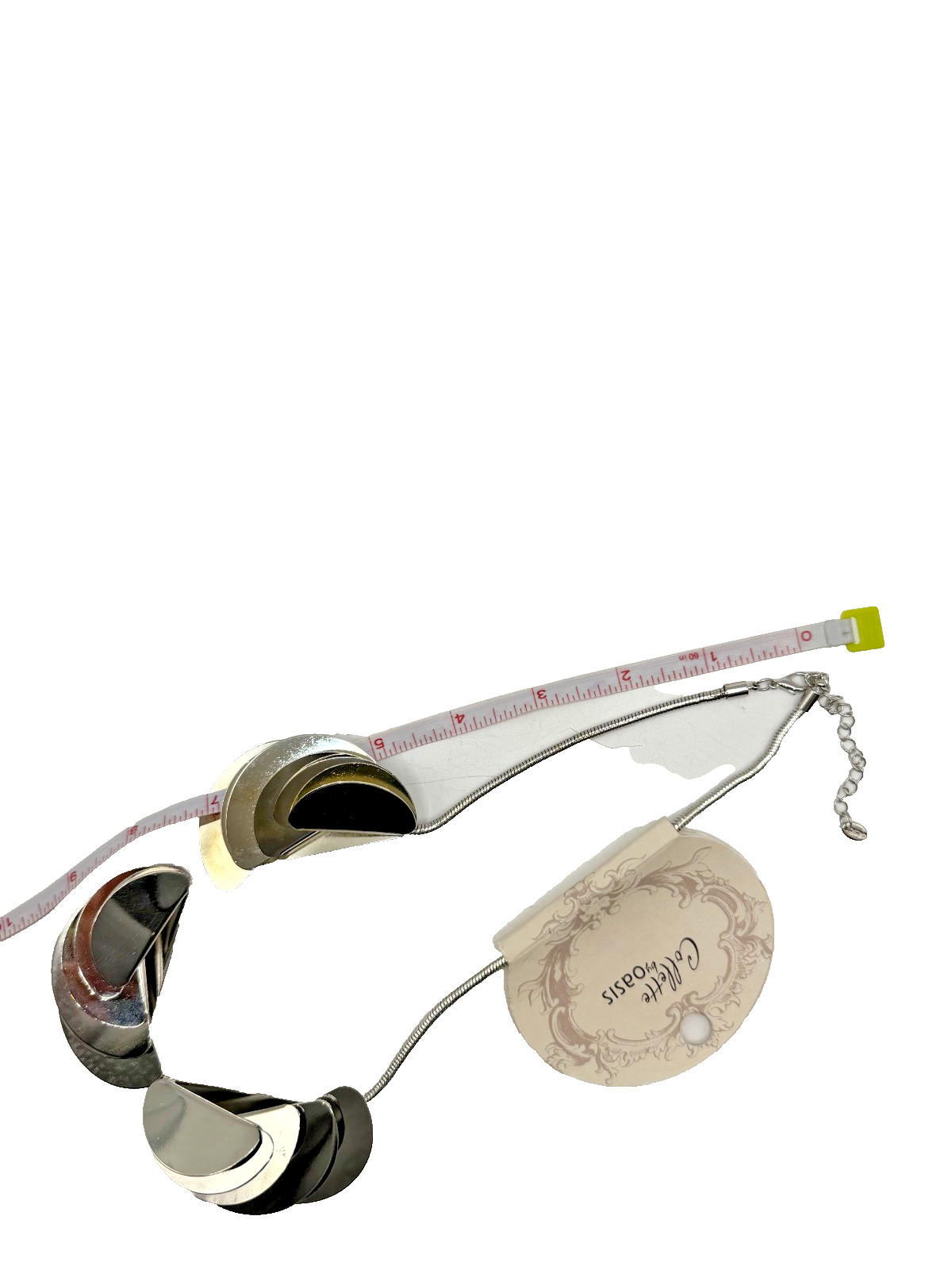 Modern Art Style Silver Plated Abstract Crescent … - image 5