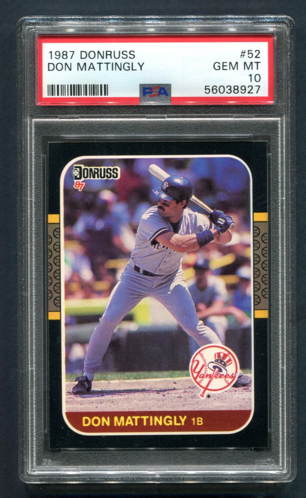 1987 Donruss Don Mattingly #52 PSA 10 GEM MINT YANKEES 💎