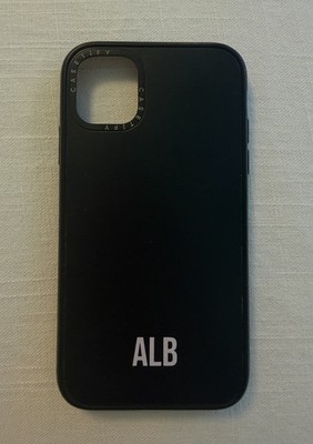 Casetify iPhone 11 Monogramed ALB Initials in Purple Impact Case in Solid Black
