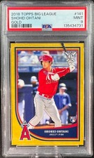 Shohei Ohtani 2018 Topps Big League #141 *Gold* Parallel Rookie RC Clean PSA 9