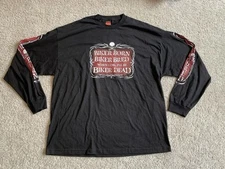 BIKER BORN MEN'S LONG SLEEVE BLACK SHIRT SIZE 3XL HOT LEATHERS Y2K 