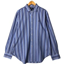 Used Ralph Lauren POLO by Ralph Lauren wide-collar long-sleeve cotton stripe...