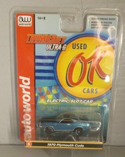 "NEW" AW REL 1 USED OK CARS TEAL 1970 PLYMOUTH CUDA T JET SLOT CAR