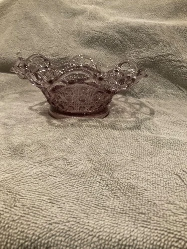Vintage Amethyst Depression glass candy dish 1936