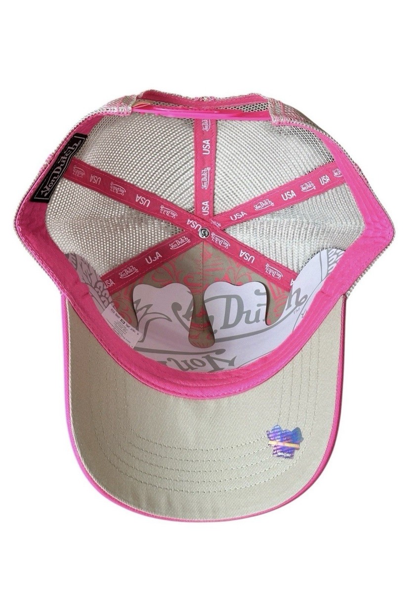 Von Dutch Hat Cap Snap Back Pink Off White Trucker Mesh Embroidered Patch. NWT NEW Von Dutch Hat Cap Snap Back Pink Off White Trucker Mesh  main image 3