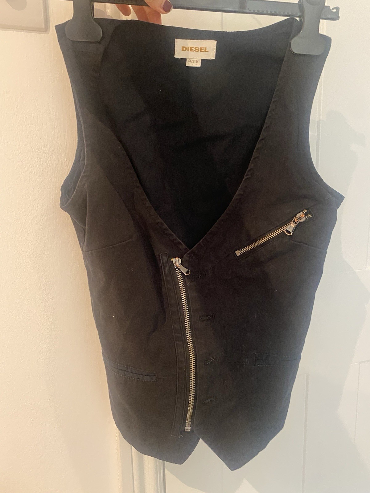Black Diesel Zip Up Vest