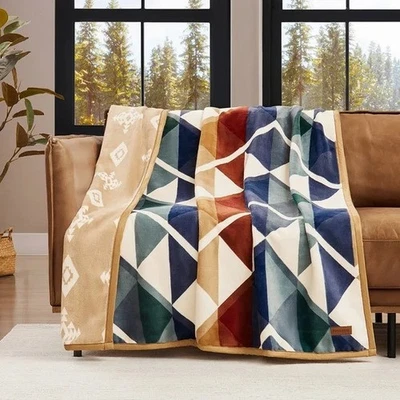 NEW Pendleton Reversible Soft Plush Throw Blanket Polyester 50" x 70"