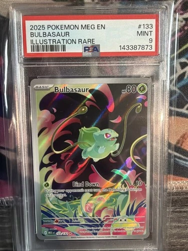 2025 POKEMON MEG EN-MEGA EVOLUTION ILLUSTRATION RARE #133 BULBASAUR PSA 9