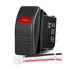 Marine Rocker Switch LED Light Bar 3 PIN with Red Backlit 1pc 3pin switch Red