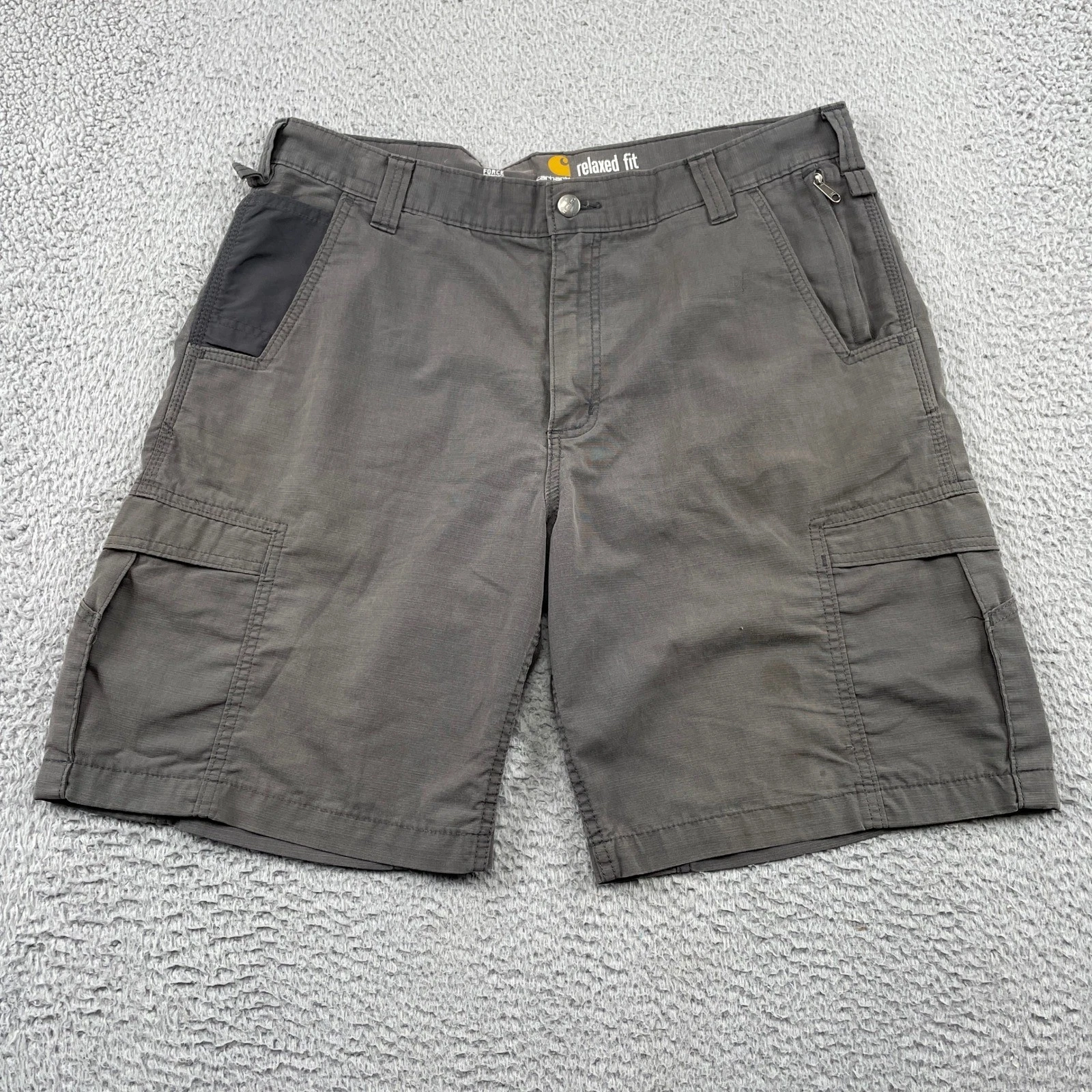 Carhartt Cargo Shorts Mens 38 Grey Force Extremes Relaxed Fit Multi-Pocket Tech