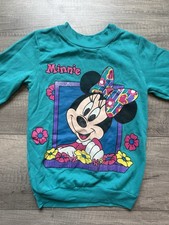 Vintage Disney Girls Mickey Minnie Mouse Size 6X Sweatshirt Pullover Kids Blue