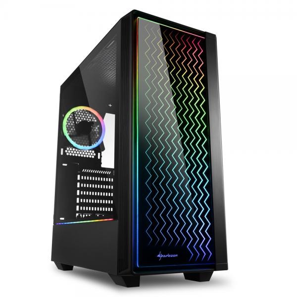 Sharkoon rgb lit 200 case midi tower mini-itx micro-atx atx pannello laterale in vetro temperato 2xusb 3.0 1xusb 2.0 drive bay 2x3.5/6x2.5 1x120mm fan black - Immagine 4
