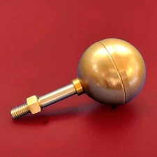 Flag Pole 3 In. Gold Ball Topper Ornament 1/2 Inch Spindle Aluminum - Used