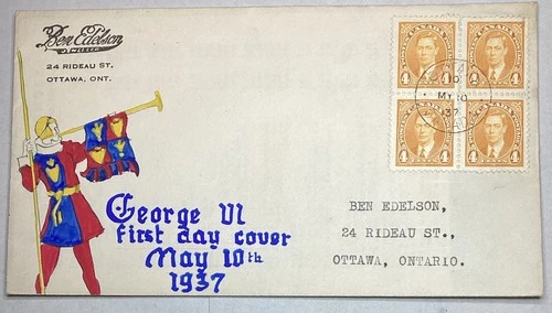 1937 Canada George VI First Day Cover - Ben Edelson Jeweler Ottawa
