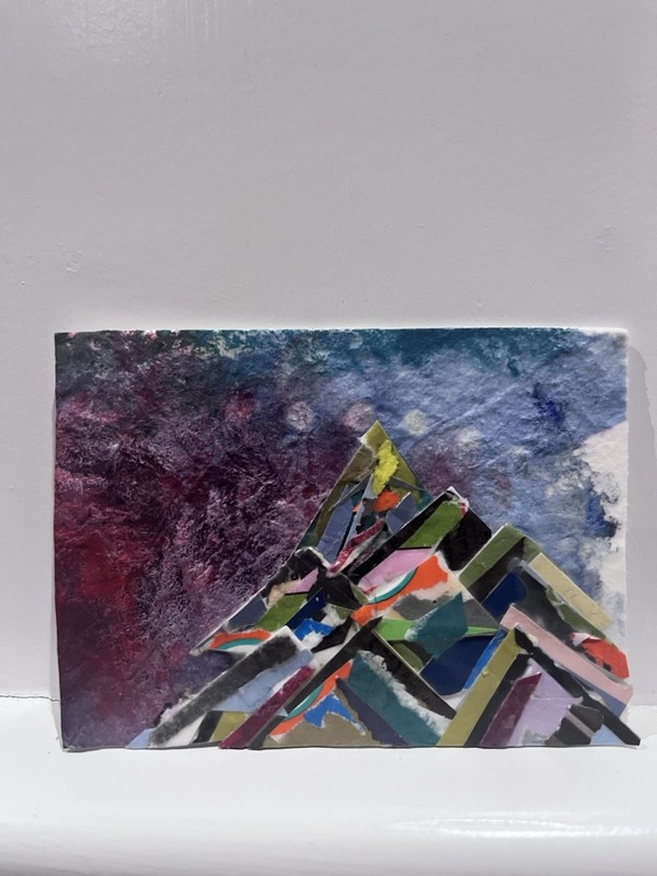 ACEO Art Card Original, Signed “Mountain Range 4” Series 2, Mixed Media collage 