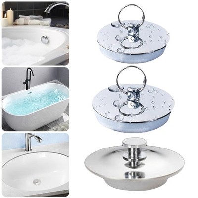 Universal Bathtub Stopper Plug Caps Stainless Steel Drain Plug Replacement