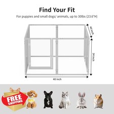 WSHPY Clear Acrylic Dog Play Pen 39 Inch 8-Panel Indoor Outdoor Small