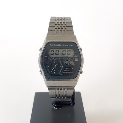 Citizen Uhr Chronograph Ana-Digi Crystron LC 41-9010 Quartz Vintage - 1978