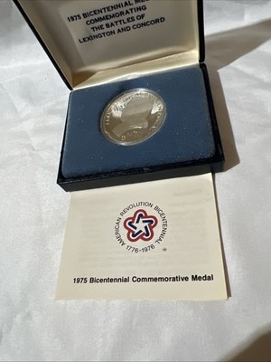 レキシントン　コンコード　200周年記念　メダル　slv925 銀　1975 1975 Bicentennial Commemorative .925 Silver Battle Lexington