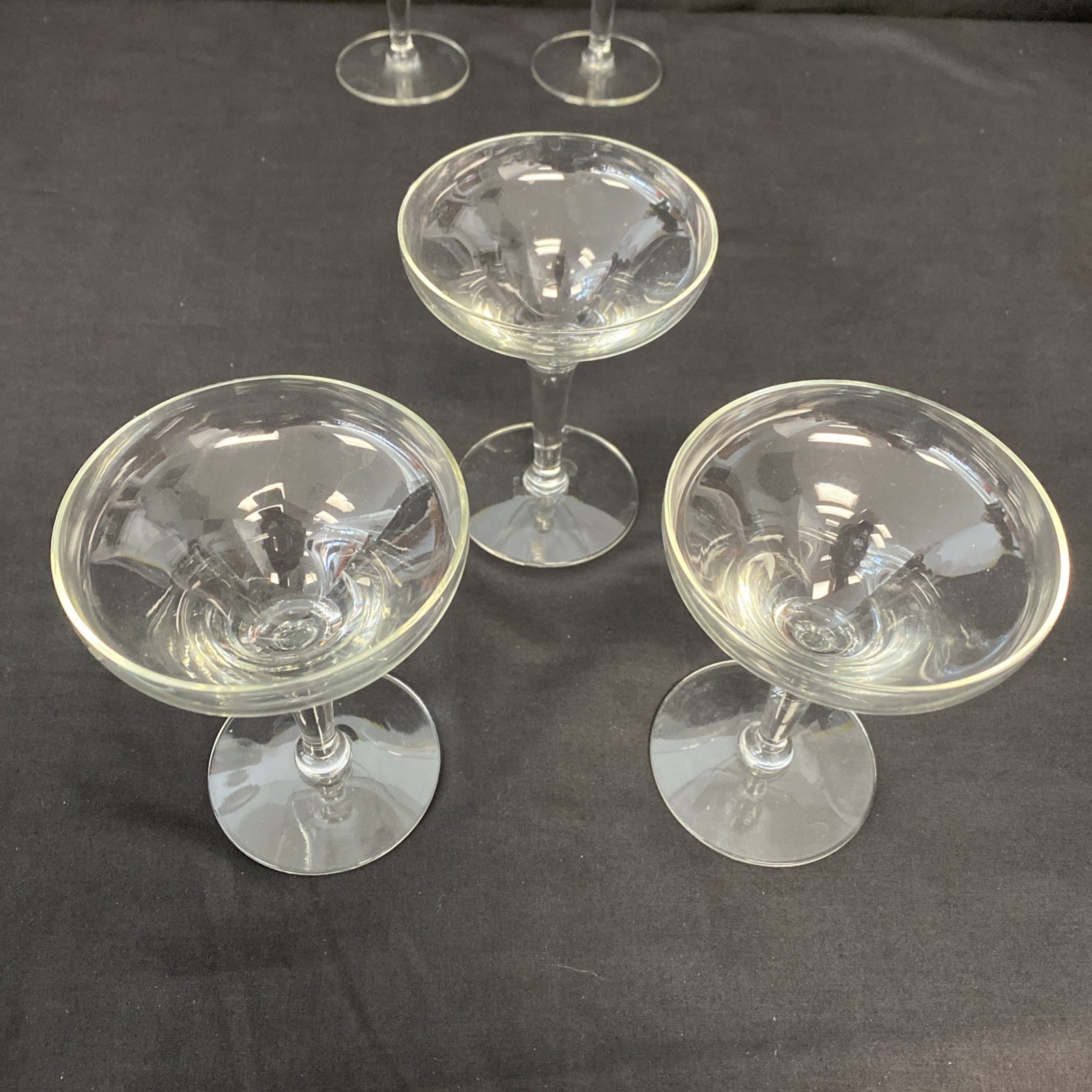 Champagne Coupe Glass Cocktail Cordial Vtg Barware 4 ½" Clear - Set Of 8