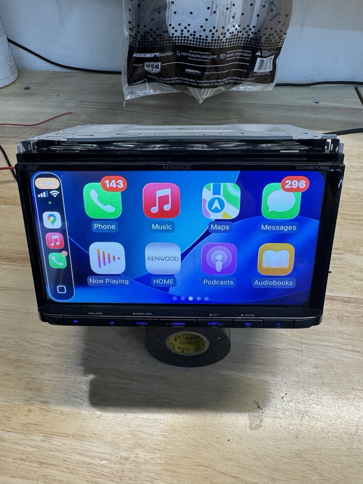 Kenwood DDX8706S Touch Screen Radio CD DVD Wireless CarPlay Android Tested Used
